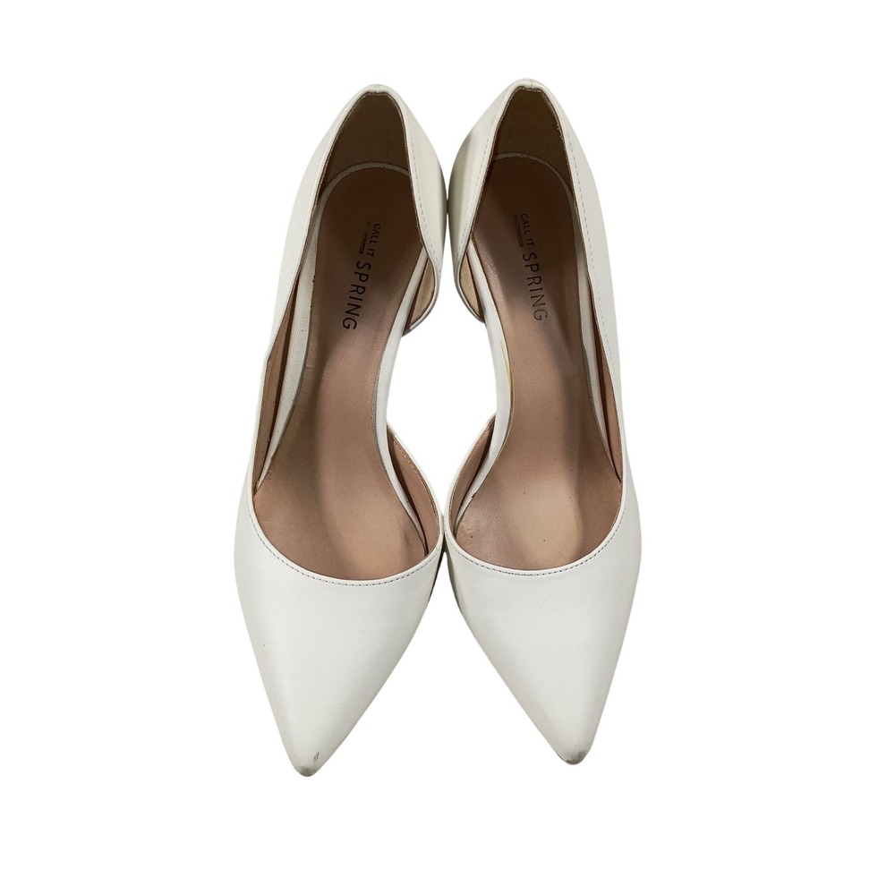 Call It Spring d'Orsay Pumps Women 6.5 White Pointed Toe Stiletto Heels